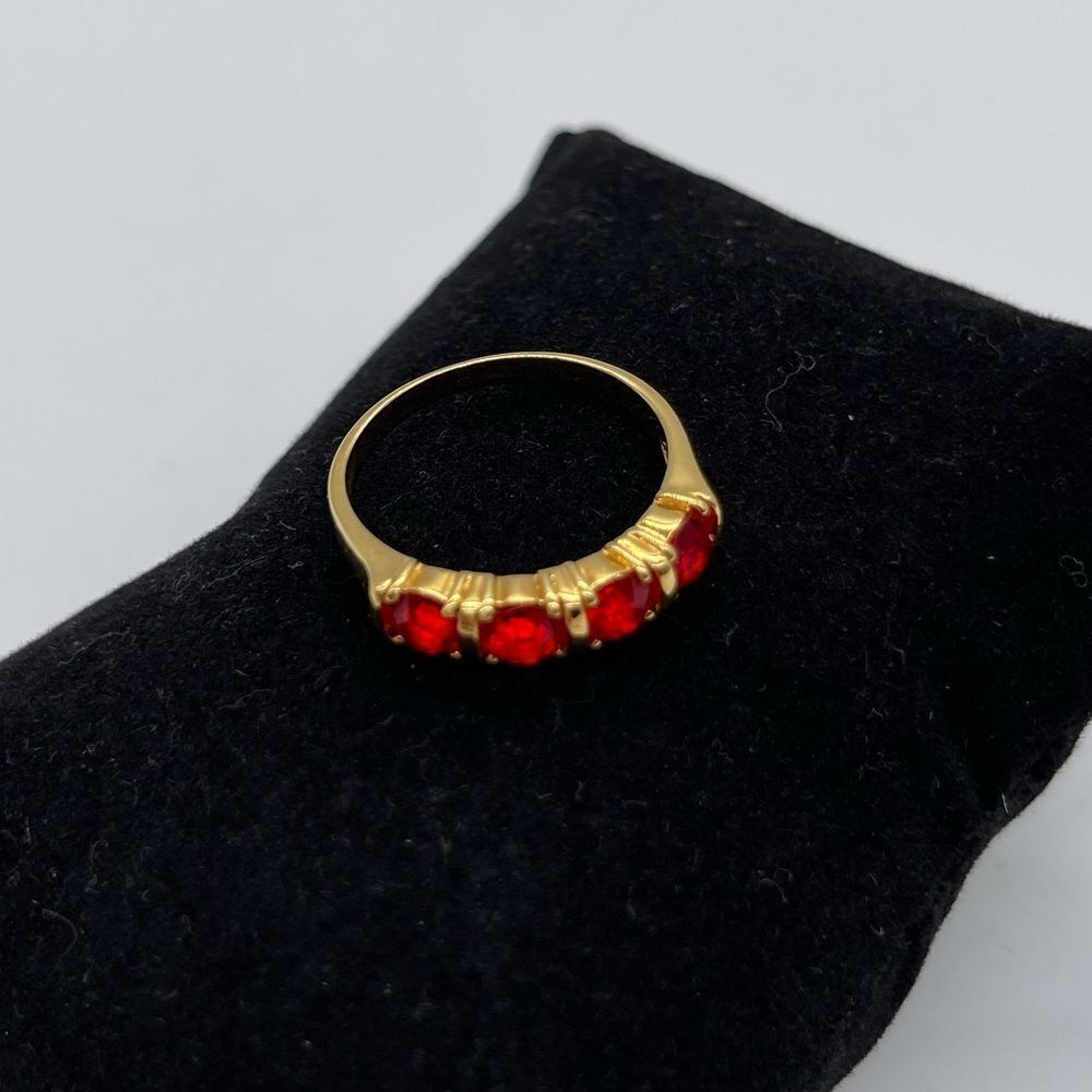 Gold Plated Ring w/ Lab created Faux Ruby